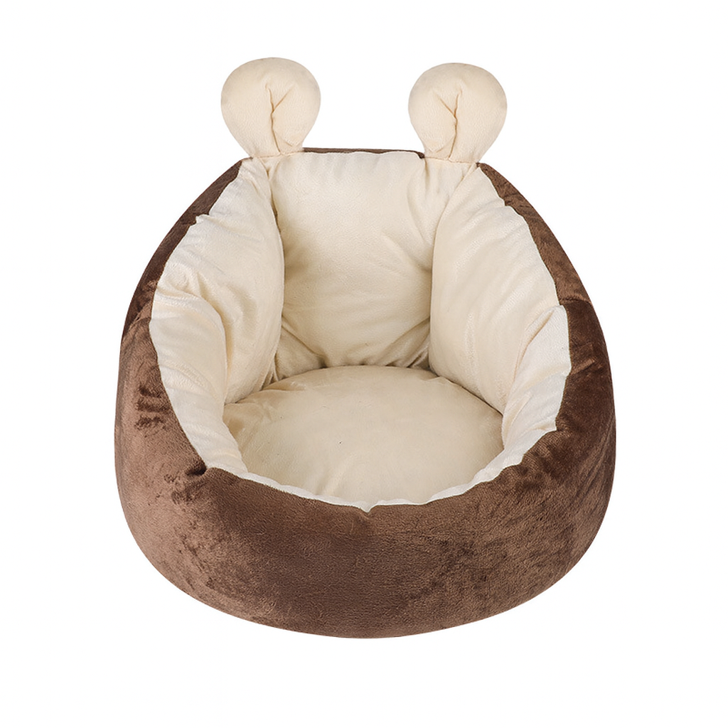 Plush warm rabbit ear cat bed small semi-enclosed design Pomeranian Teddy pet bed cat mat wholesale