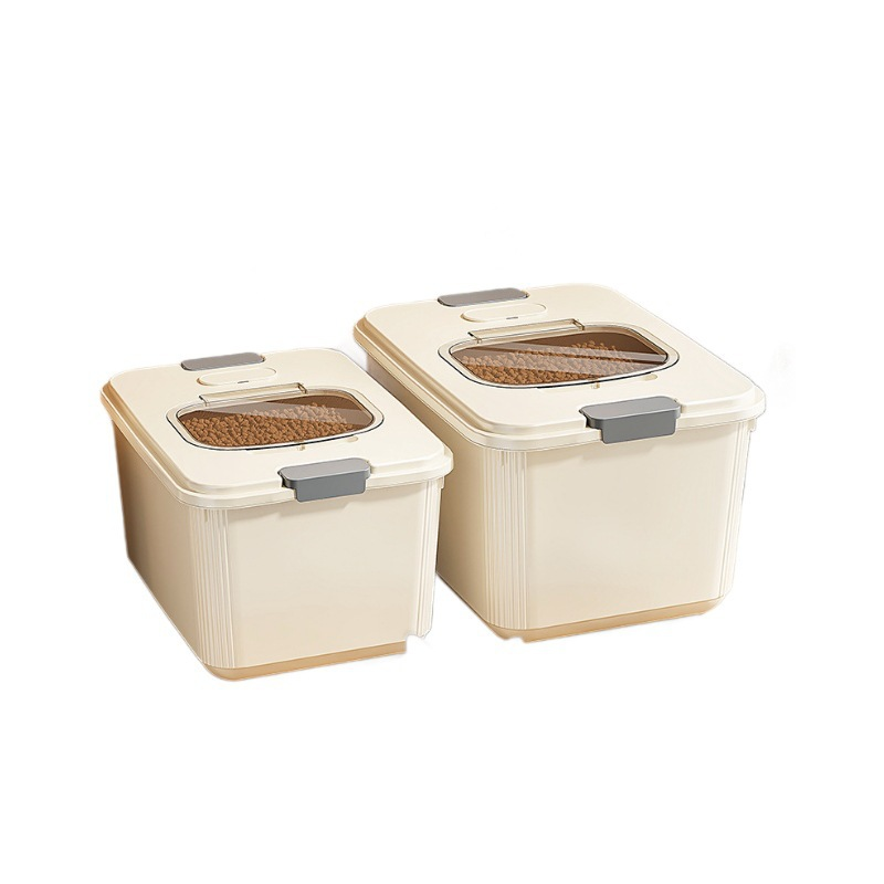 Large-capacity, airtight, moisture-proof cat food storage bin for home use, thickened freeze-dried dog food bin.