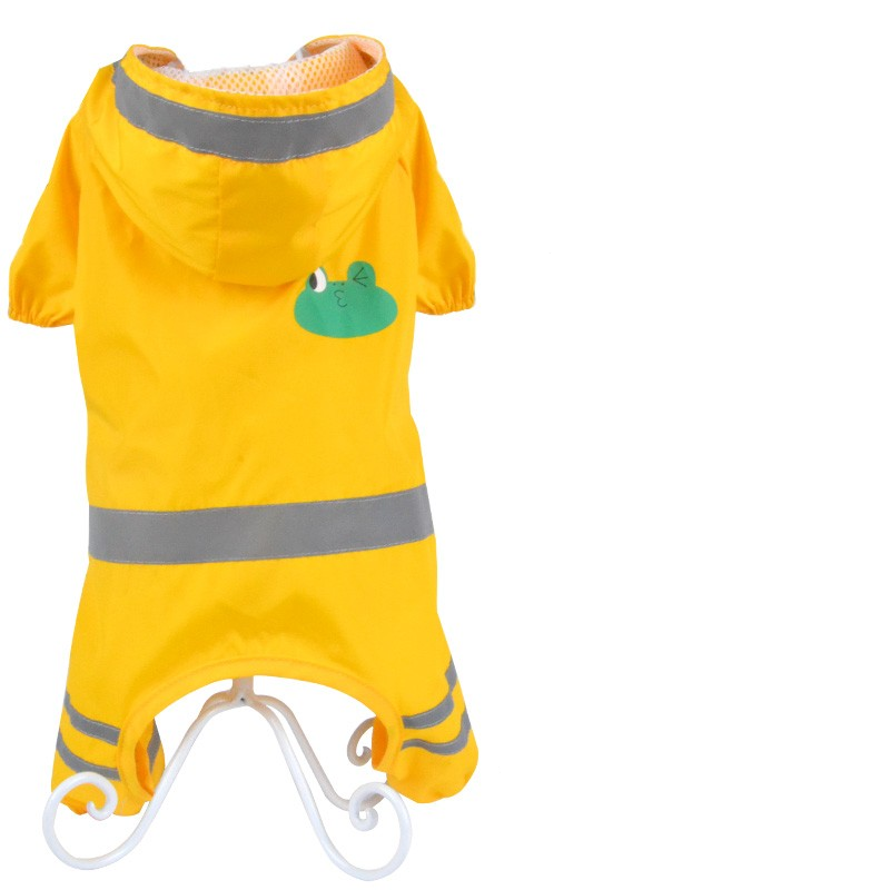 Raincoat for pet dogs, four-legged waterproof, fully covered, suitable for small breeds like Teddy, Bichon Frise, and Schnauzer, with a belly covering for rainy days.