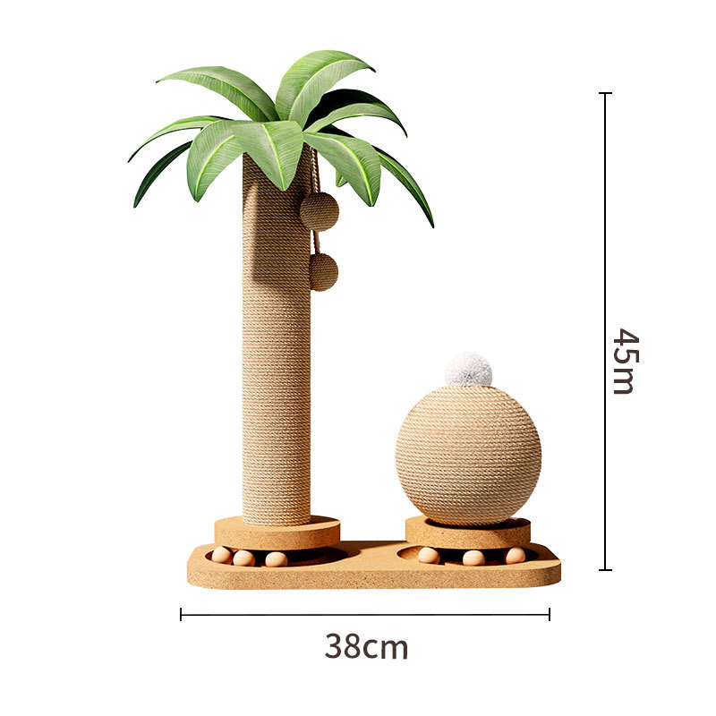 Wear-resistant and lint-free cat scratching post, sisal scratching board, cat toy, self-entertainment and entertainment, all-in-one vertical cat tree.