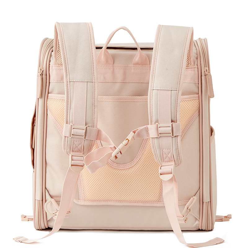 Portable pet rolling bag, waterproof Oxford cloth pet backpack, cat carrier, foldable pet rolling case