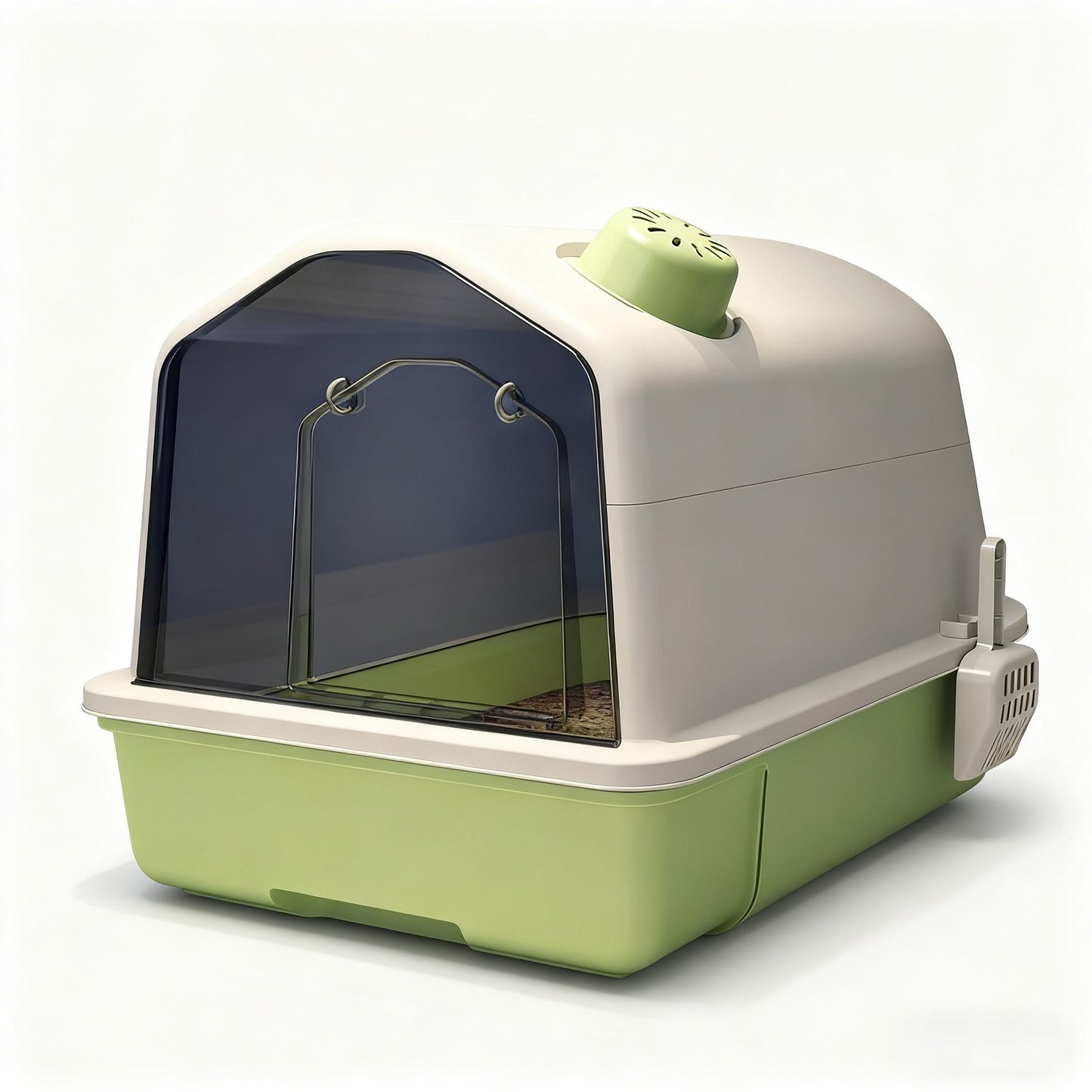 Extra-large cat litter box with fully enclosed odor prevention and deodorization, and splash-proof design.