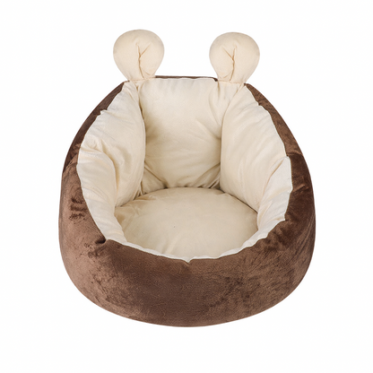 Plush warm rabbit ear cat bed small semi-enclosed design Pomeranian Teddy pet bed cat mat wholesale