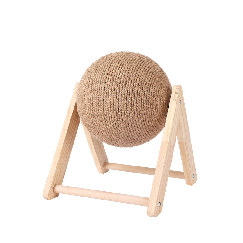 Cat scratching post, cat toy, wooden cat scratching ball, rabbit claw sharpener, hemp rope, cat climbing frame, durable cat scratching post, pet supplies.