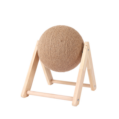 Cat scratching post, cat toy, wooden cat scratching ball, rabbit claw sharpener, hemp rope, cat climbing frame, durable cat scratching post, pet supplies.