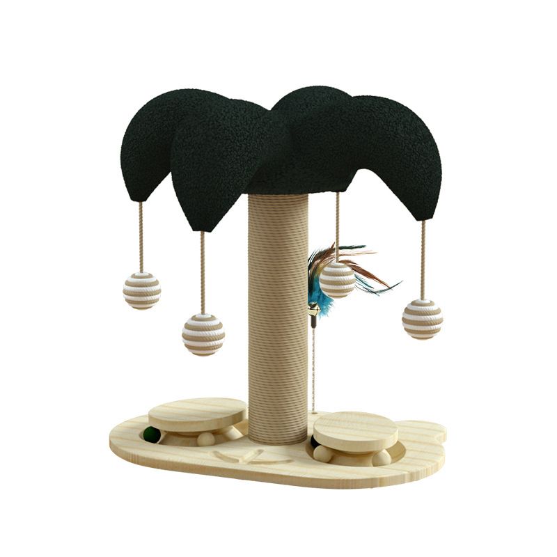 Cat Self-Amusement Solid Wood Cat Turntable Cat Scratch Post Cat Toy Cat Scratch Board Durable Cat Toy Sword Hemp Cat Climbing Frame