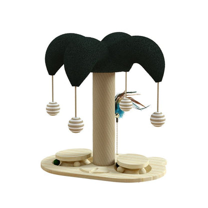 Cat Self-Amusement Solid Wood Cat Turntable Cat Scratch Post Cat Toy Cat Scratch Board Durable Cat Toy Sword Hemp Cat Climbing Frame