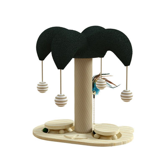 Cat Self-Amusement Solid Wood Cat Turntable Cat Scratch Post Cat Toy Cat Scratch Board Durable Cat Toy Sword Hemp Cat Climbing Frame