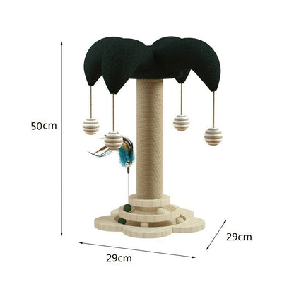 Cat Self-Amusement Solid Wood Cat Turntable Cat Scratch Post Cat Toy Cat Scratch Board Durable Cat Toy Sword Hemp Cat Climbing Frame