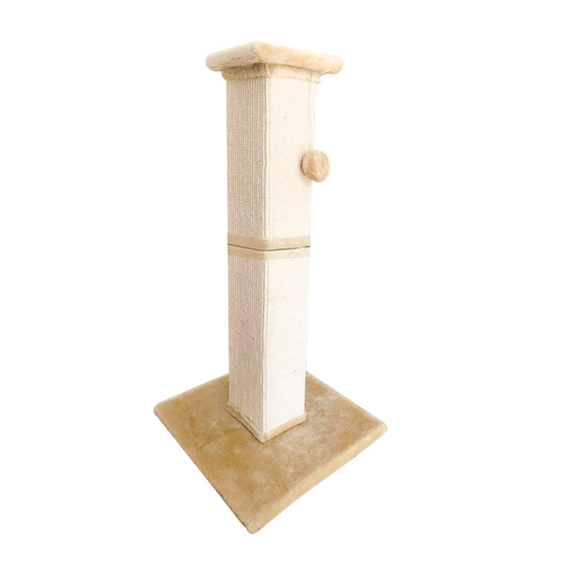 Vertical cat scratching post, sisal, durable, space-saving, lint-free, cat toy, suitable for all seasons.