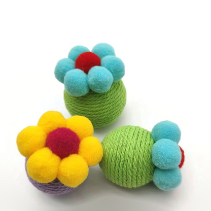 Cat self-entertainment toy cotton rope ball for teeth and claws grinding, cat pet toy for entertainment and relaxation.