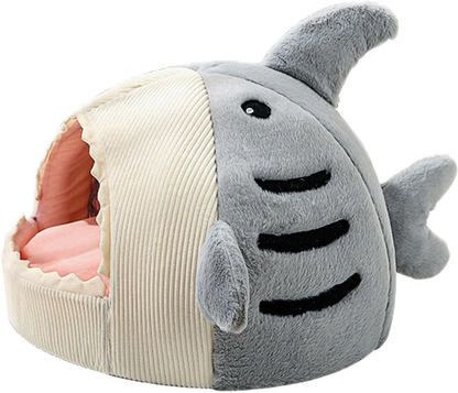 Cat bed winter warm closed net red shark bed cat dog bed feel four seasons universal