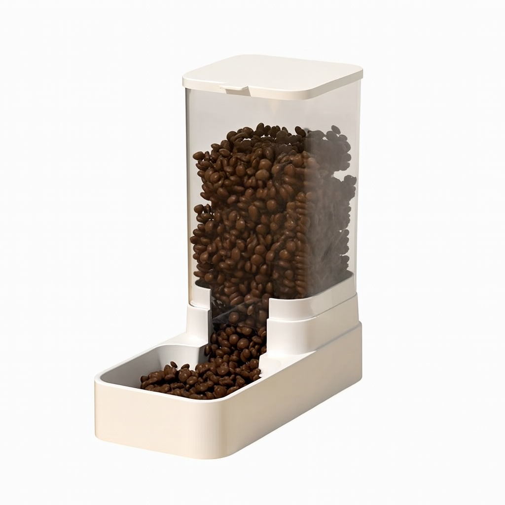 Automatic cat and dog water fountain, cat food feeder, cat and dog bowls, cat feeding and pet water dispenser.