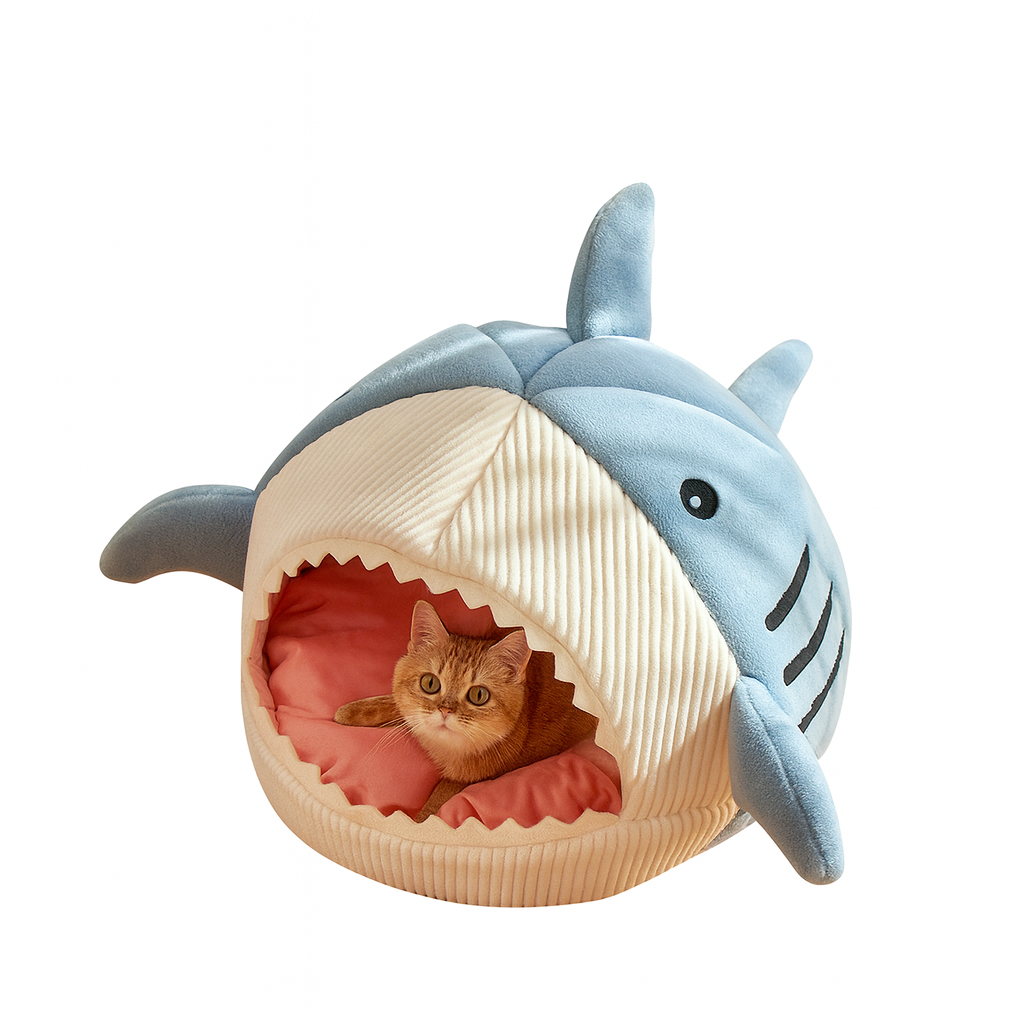 Cat bed winter warm closed net red shark bed cat dog bed feel four seasons universal