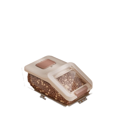 Large-capacity transparent food-grade freeze-dried pet food and treat storage container for household dog food, cat food, and other pet food.