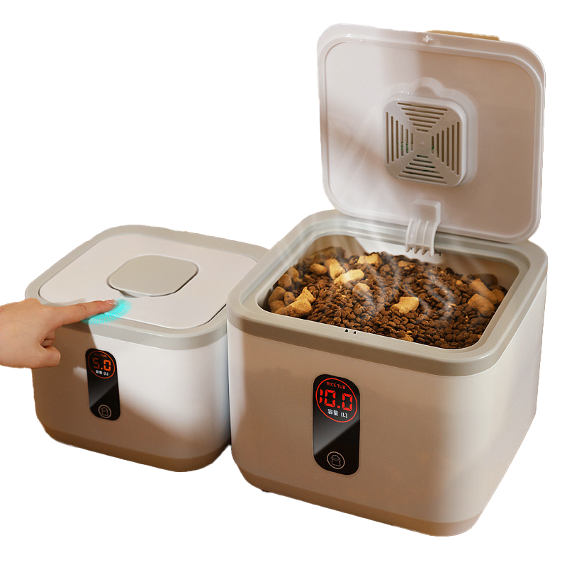 Japanese-style minimalist airtight pet food storage container, large capacity, snack storage, airtight jar, wholesale.