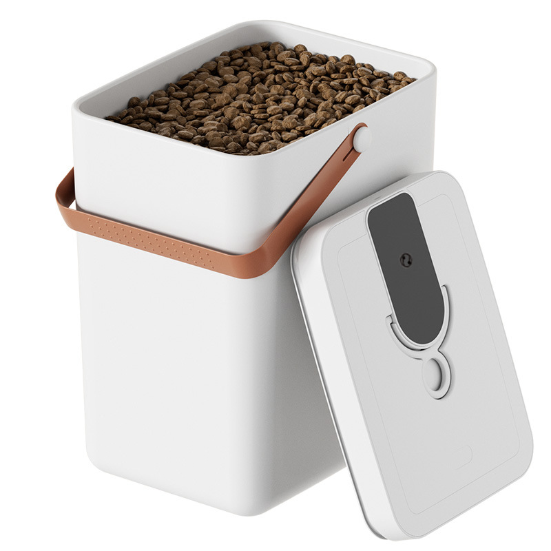 Intelligent vacuum food storage bin, sealed and moisture-proof cat food bin, large capacity dog food bin for pet cat and dog food preservation, wholesale.