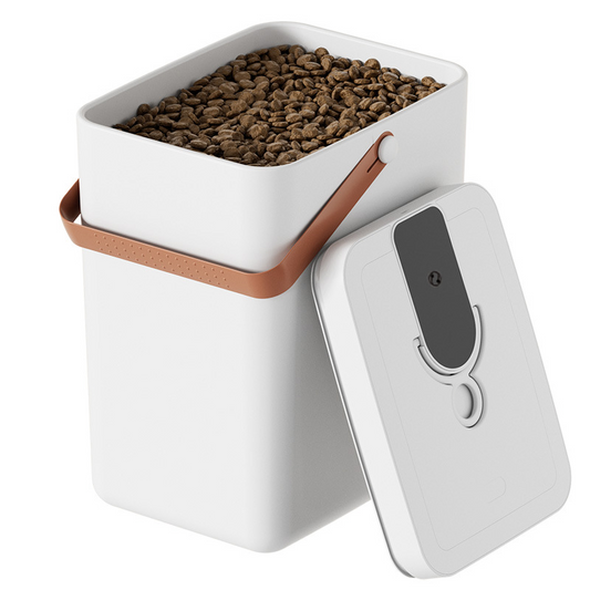Intelligent vacuum food storage bin, sealed and moisture-proof cat food bin, large capacity dog food bin for pet cat and dog food preservation, wholesale.