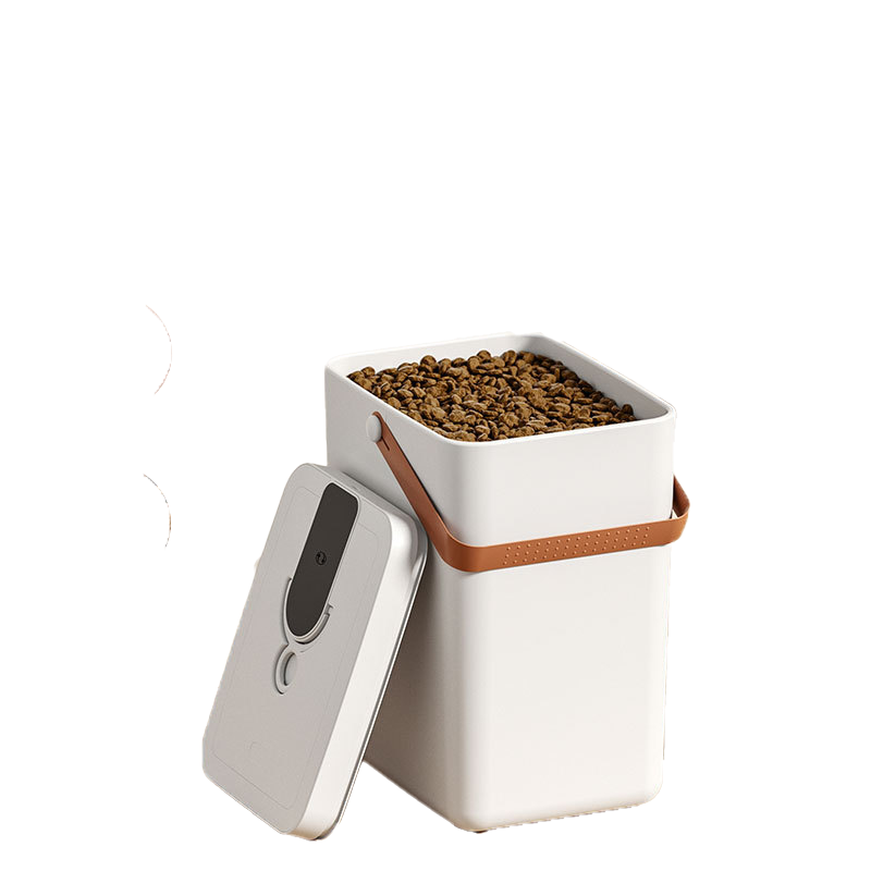Intelligent vacuum food storage bin, sealed and moisture-proof cat food bin, large capacity dog food bin for pet cat and dog food preservation, wholesale.