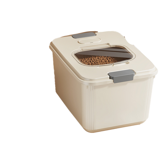 Large-capacity, airtight, moisture-proof cat food storage bin for home use, thickened freeze-dried dog food bin.