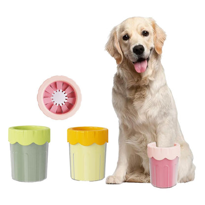 Pet New Foot Washing Cup and Cleanser for Cat Paws and Dog Paws: Manual Silicone Foot Cleansing Cup