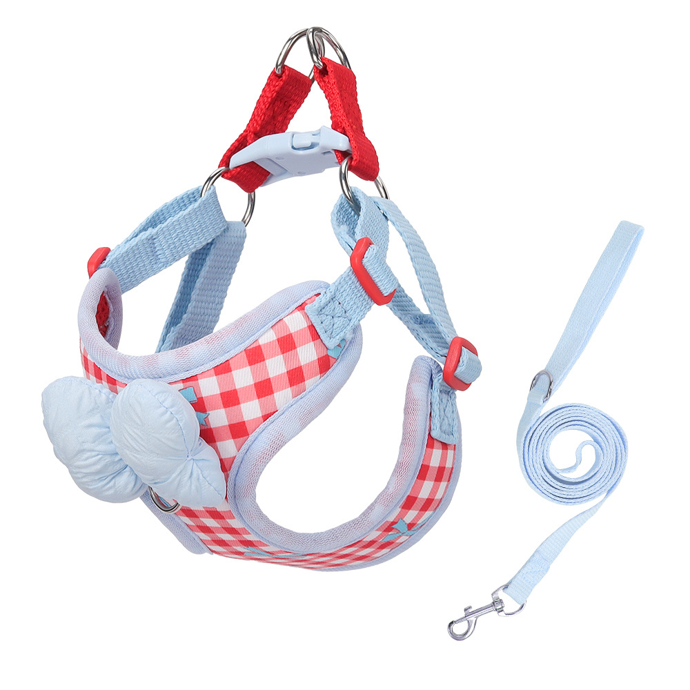 New lightweight small dog leash with checkered print, designed for outdoor dog walking.
