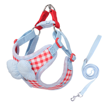 New lightweight small dog leash with checkered print, designed for outdoor dog walking.