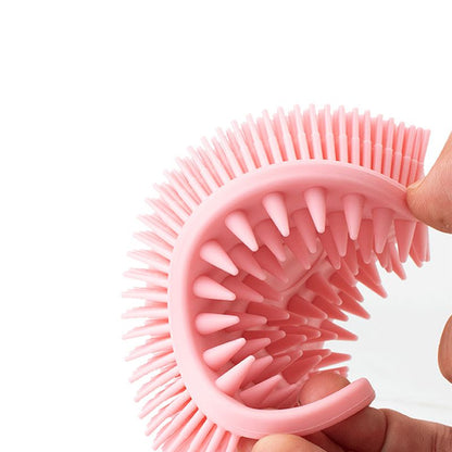 Food-grade silicone pet bathing brush, a universal hair cleaning and care brush, cat and dog bath massage cleaning brush