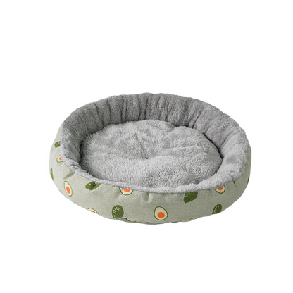 All-season cotton and linen round pet sleeping mat, cat and dog bed, winter warm cat and dog bed, cross-border pet nest