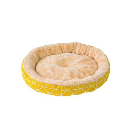 All-season cotton and linen round pet sleeping mat, cat and dog bed, winter warm cat and dog bed, cross-border pet nest