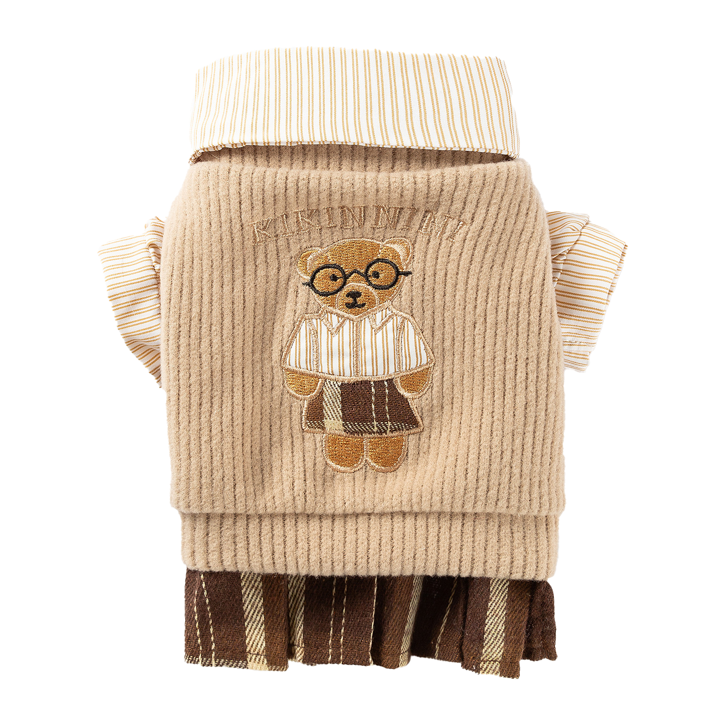 Korean style pet clothes for autumn and winter, thin hooded sweatshirt with cartoon two-legged design, suitable for small dogs like Bichon Frise and Teddy.