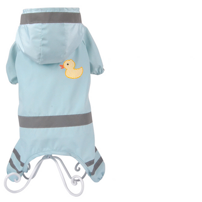 Raincoat for pet dogs, four-legged waterproof, fully covered, suitable for small breeds like Teddy, Bichon Frise, and Schnauzer, with a belly covering for rainy days.