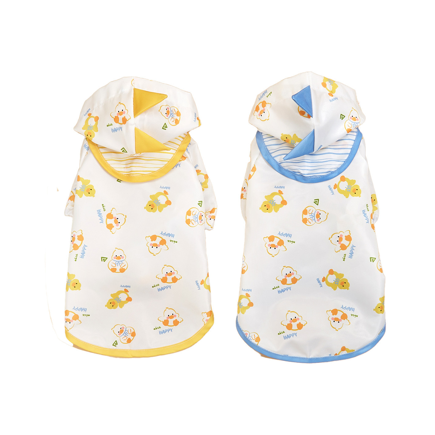 Pet raincoat for Teddy dogs, waterproof clothing for small and medium-sized dogs, belly protector for puppies, hooded raincoat