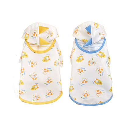 Pet raincoat for Teddy dogs, waterproof clothing for small and medium-sized dogs, belly protector for puppies, hooded raincoat