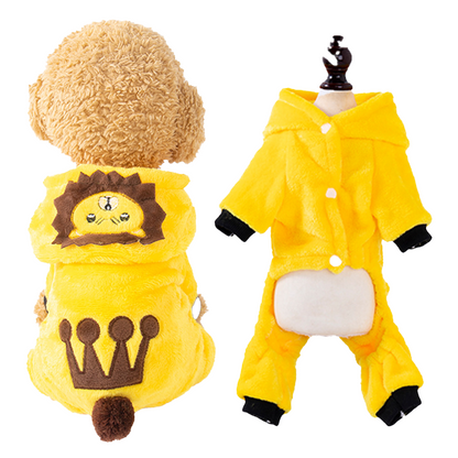 Pet Clothes Transformation: Coral Fleece Autumn/Winter Dinosaur Four-Legged Dog Winter Clothes Cat Pet Costumes