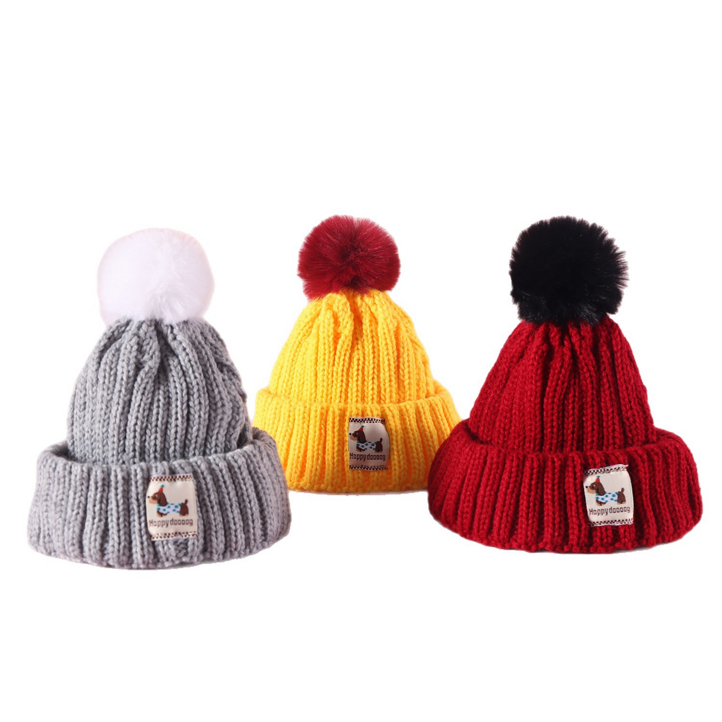 New Year's knitted wool hat for pets, hairless cats, puppies, and dogs, warm winter head covering with exposed ears.