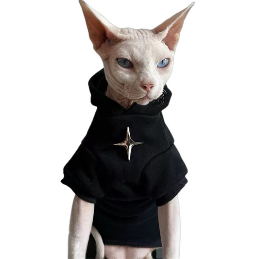 Warm and thick sweatshirt for cats in autumn and winter, suitable for Sphynx Ragdoll cats and Devon cats.