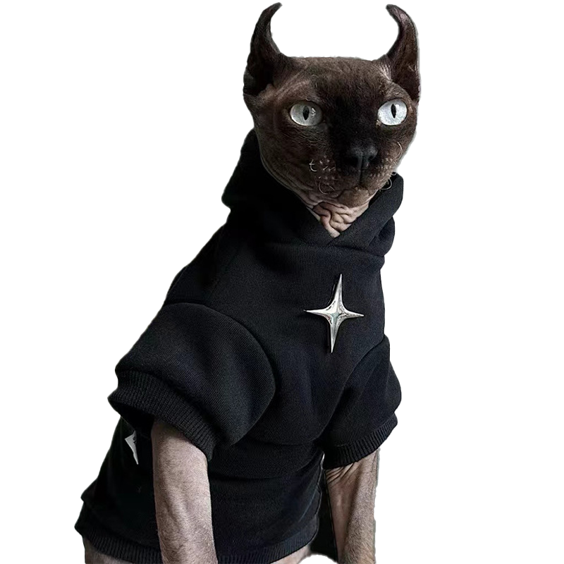Warm and thick sweatshirt for cats in autumn and winter, suitable for Sphynx Ragdoll cats and Devon cats.