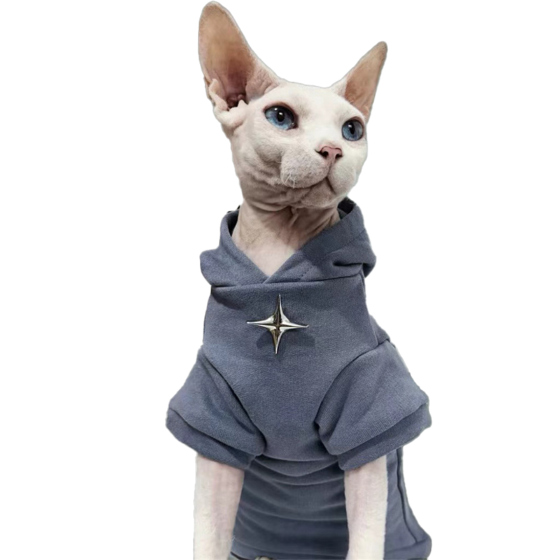 Warm and thick sweatshirt for cats in autumn and winter, suitable for Sphynx Ragdoll cats and Devon cats.