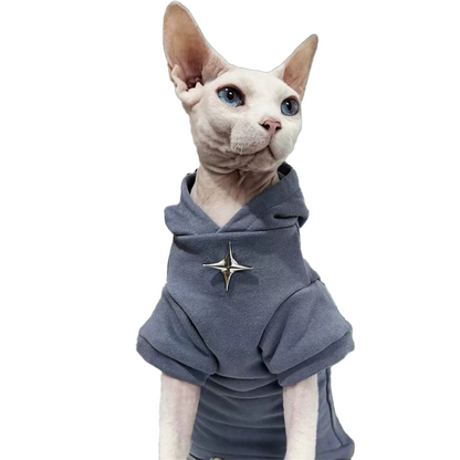 Warm and thick sweatshirt for cats in autumn and winter, suitable for Sphynx Ragdoll cats and Devon cats.