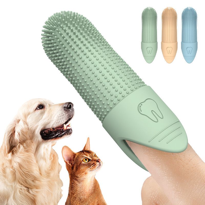 Pet Toothbrush, Finger Brush, Silicone Cat and Dog Toothbrush, Pet Dental Care Fingertips