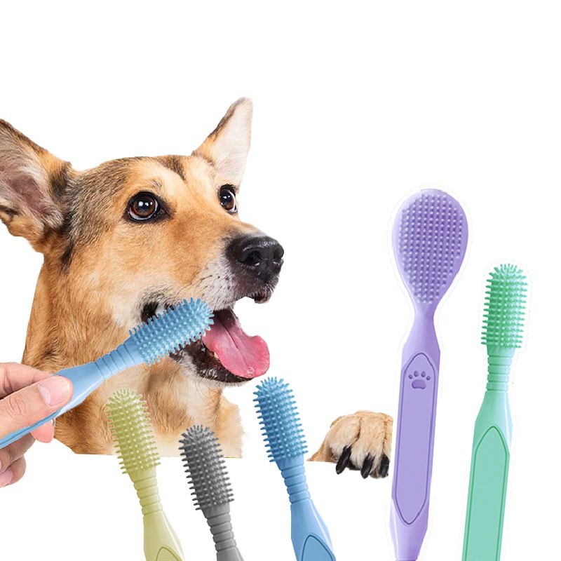 Dual-Head Pet Toothpaste Large Dog Brushing Cat Soft Brush Toothbrush Oral Care Cat Dog Toothbrush