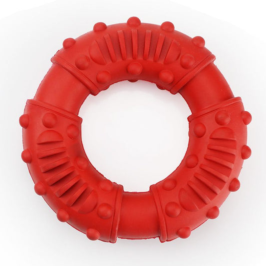 Dog Pet Supplies New Dental Chewing Resistant Rubber Interactive Circle Dog Toy