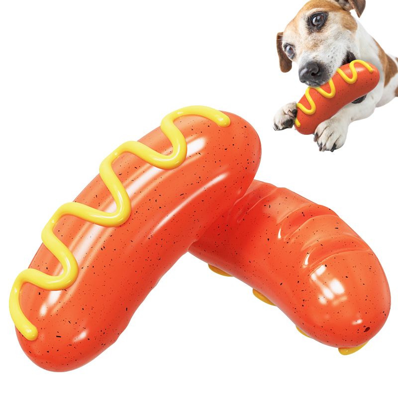 Barking dog chew, dental stick, hot dog sausages, dog toys