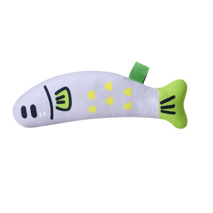 Cat-voiced catnip fish toy for cats, cat-chewing hemp fish self-entertainment pet toy with catnip