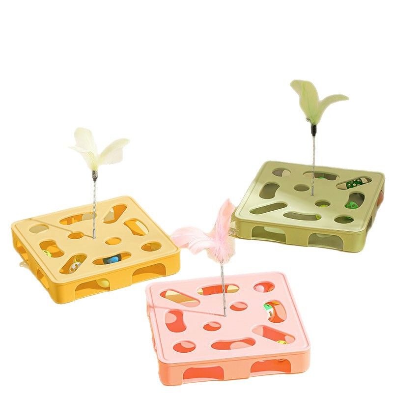 Feather Bell Cat Toy Whistle Pet Toy Dig Dig Fun Playmat Automatic Self-entertainment Cat Toy Household