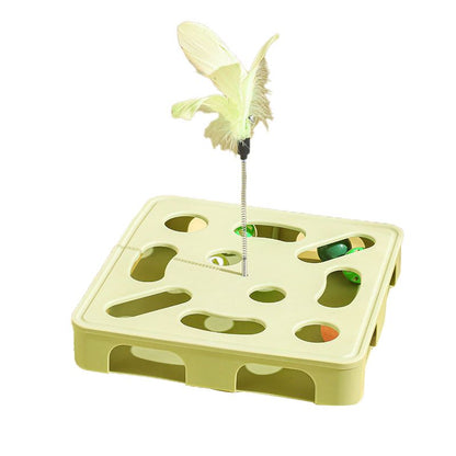 Feather Bell Cat Toy Whistle Pet Toy Dig Dig Fun Playmat Automatic Self-entertainment Cat Toy Household