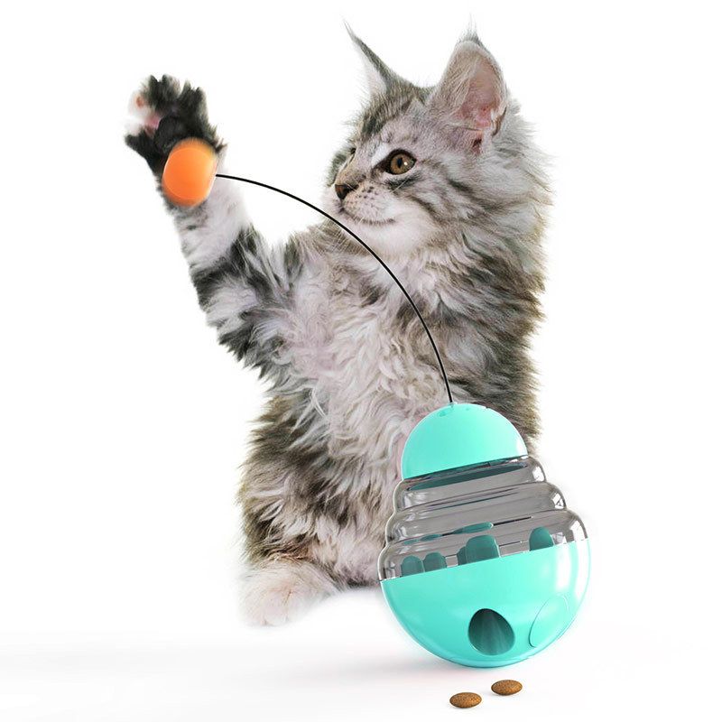 Pet Products New Product Cat Toy Inflatable Dumbbell Food Leak Cat Ball
