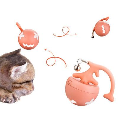 Pet Cat Toy Fish Bone Rolling Ball USB Electric Cat Teaser Ball Self-entertainment Distraction Cat Stick Feather Replacement