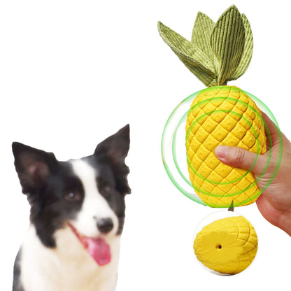 Dog Toy Rubber Chewing and Grinding Teeth Interactive Sound Resistant Biting Relieve Melancholy Pineapple Toy